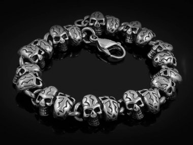 Kafatasları bilezik Men - paslanmaz çelik