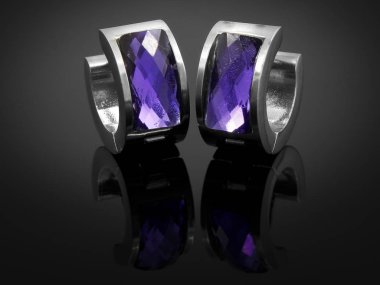 Kristalleri - paslanmaz çelik küpe