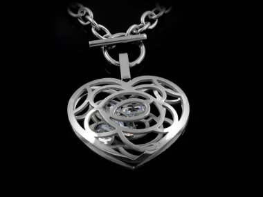 Gümüş kalp kolye