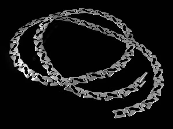 Silberne Halskette - Edelstahl — Stockfoto