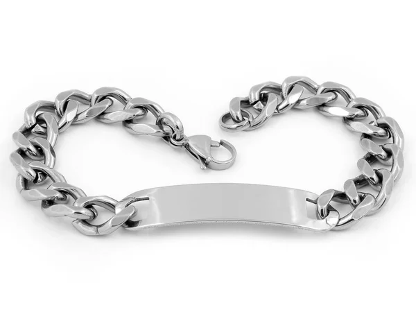 Bracciale con piastra per uomo - Acciaio inossidabile — Foto Stock