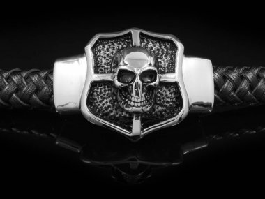 Erkekler - kafatasları - paslanmaz çelik takı bilezik