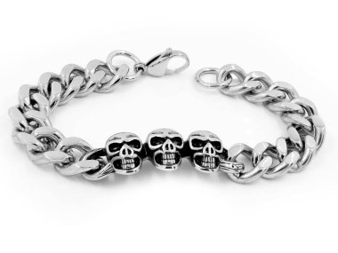 Erkekler - kafatasları - paslanmaz çelik takı bilezik