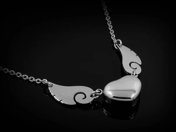 Silver halsband för kvinnor - rostfritt stål — Stockfoto
