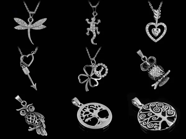 Necklace and Pendant Photo Compilation — Stock Photo, Image