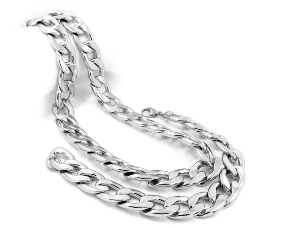 Комплект ожерелья и браслета - Серебряная нержавеющая сталь — стоковое фото