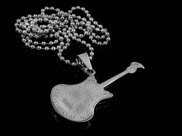 Pendant for musicians - Guitar - Stainless steel — Stock Photo, Image