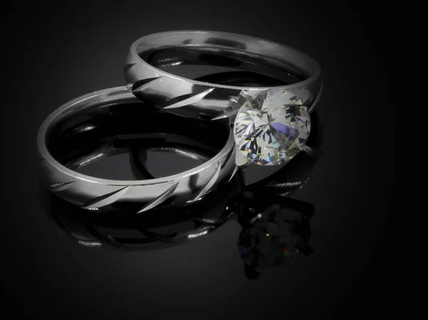 Pierścień Biżuteria dla kobiet - zaangażowania - ze stali nierdzewnej — Zdjęcie stockowe