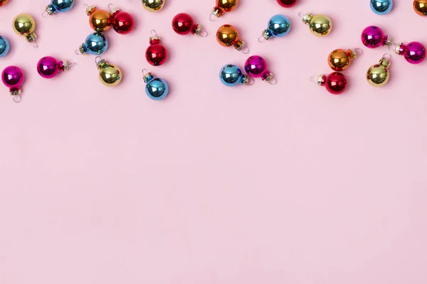 新年クリスマストップビューフラットレイカラフルな泡とともにコピーs — ストック写真