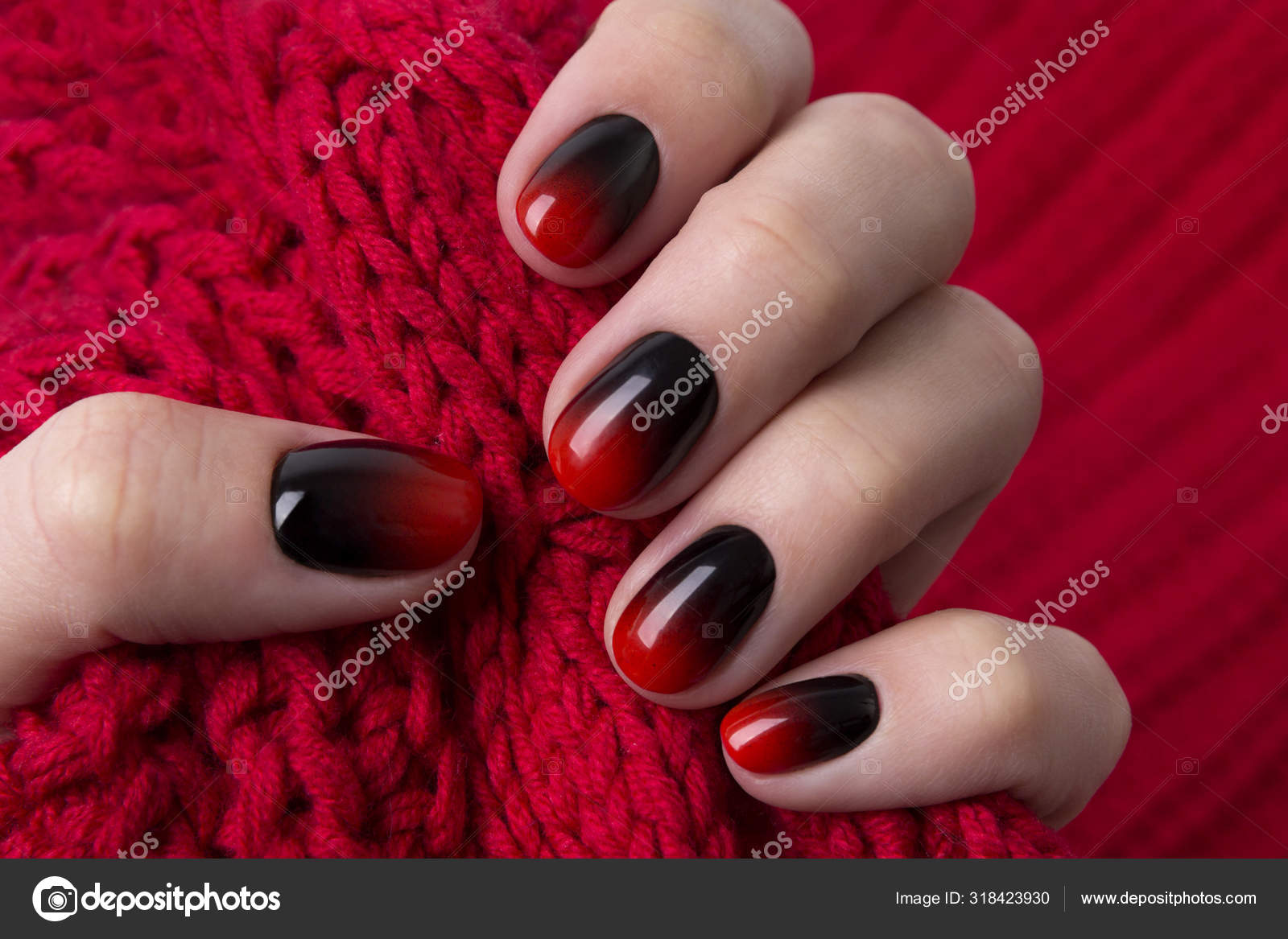 Red Black Ombre Nails That Wow