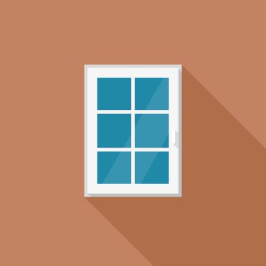 Window with white frame clipart