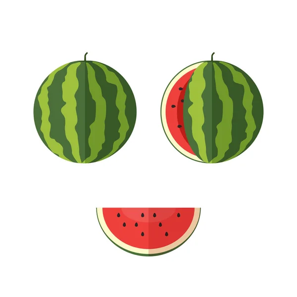 Watermelon flat icons — Stock Vector
