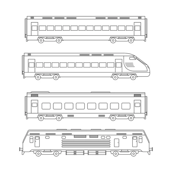 Trenes línea de dibujo — Vector de stock