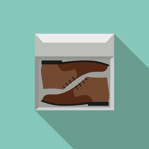 Chaussures marron en boîte — Image vectorielle