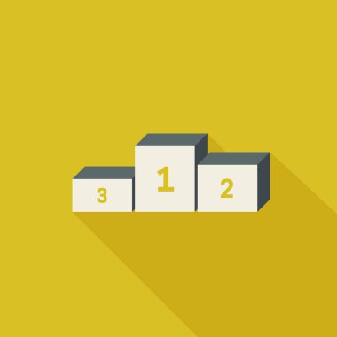 Uzun gölge ile ödül podyum.