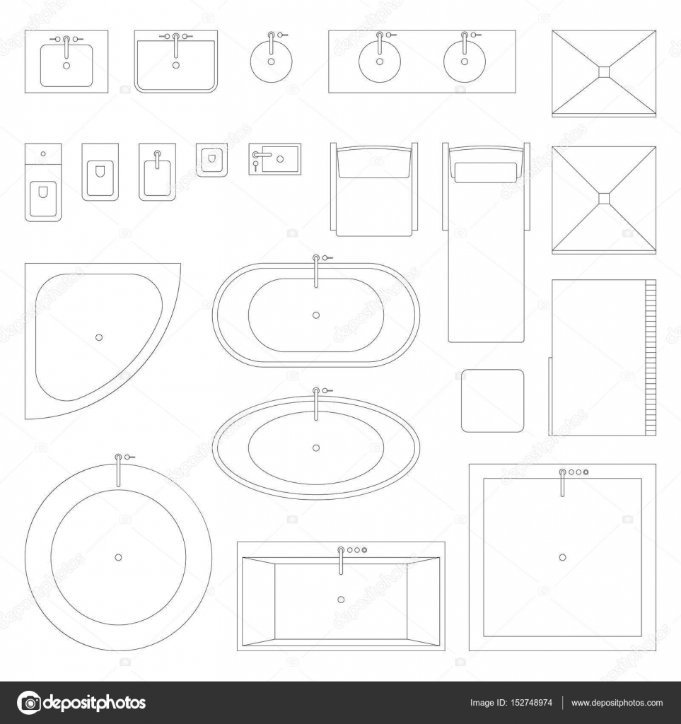 Ванна вид сверху чертеж