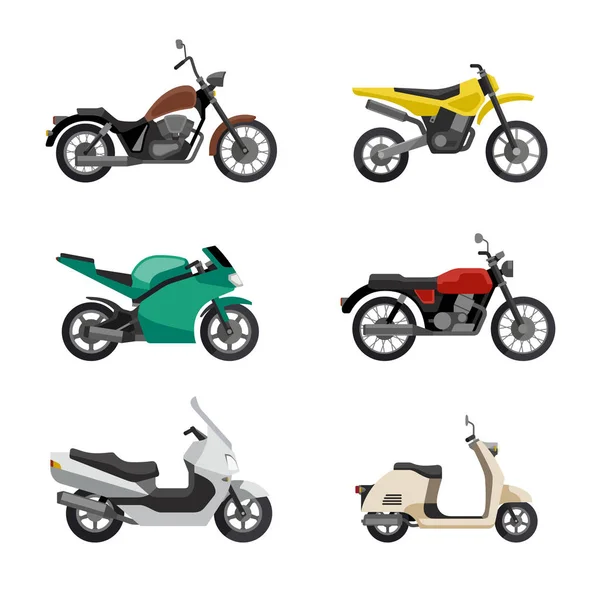 Motorcycles and scooters — Stock Vector
