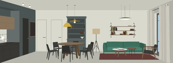 Woonkamer interieur — Stockvector