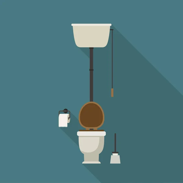 Επίπεδη εικονίδιο τουαλέτα — Διανυσματικό Αρχείο