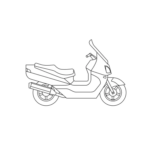 Maxi Scooter line drawing — Stock Vector