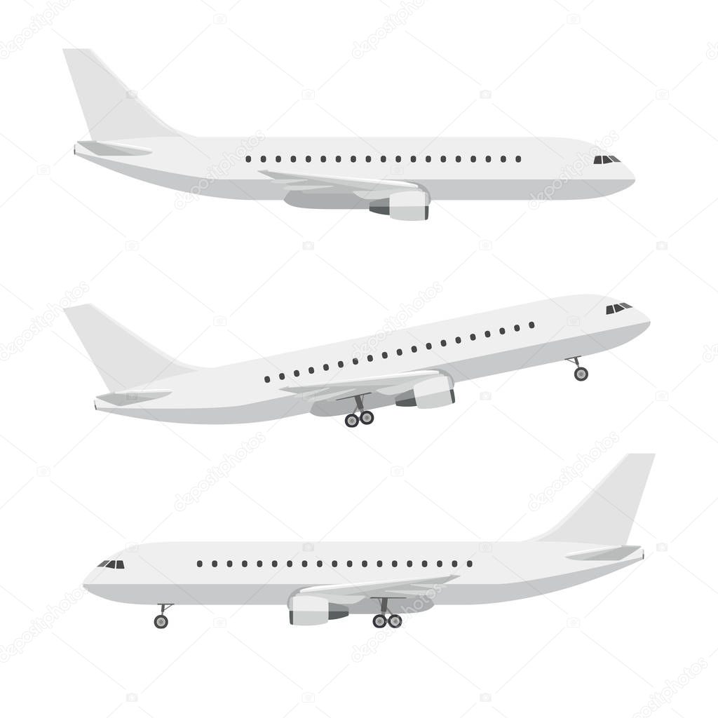 Airplane in flat style