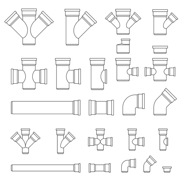 Pipes and fittings — Stock Vector