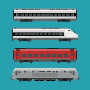 Düz stil yolcu treni