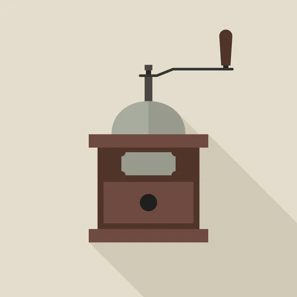 Moulin à café dans un style plat — Image vectorielle
