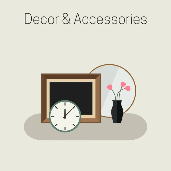 Decoración y accesorios para el hogar — Vector de stock