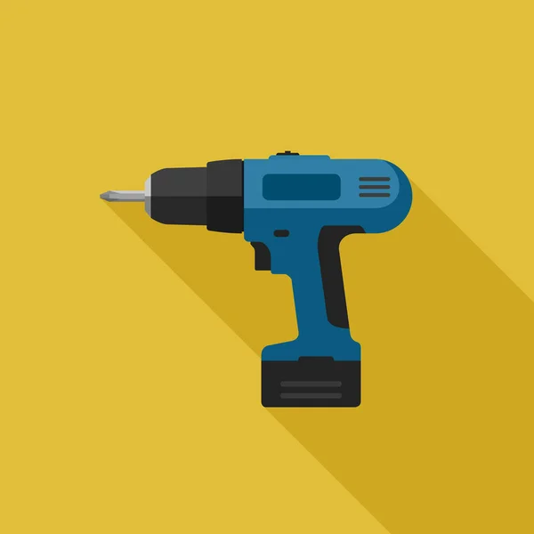 Elektrische schroevendraaier platte pictogram — Stockvector