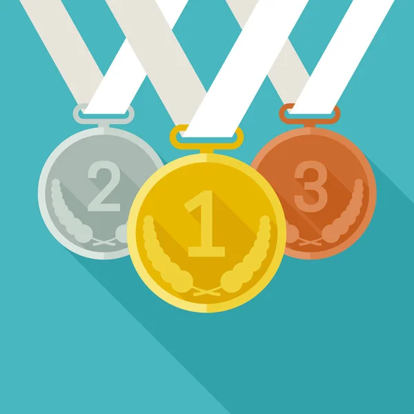 Medaljer från guld, silver och brons — Stock vektor