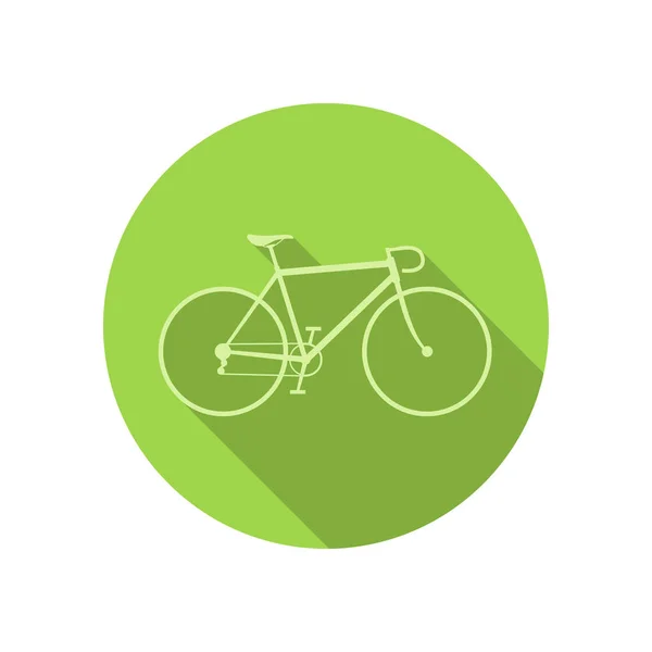 Bisiklet simgesi yeşil yuvarlak zemin üzerine — Stok Vektör
