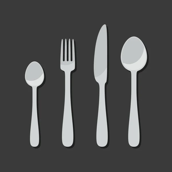 Cutlery icons in flat style — Stock Vector