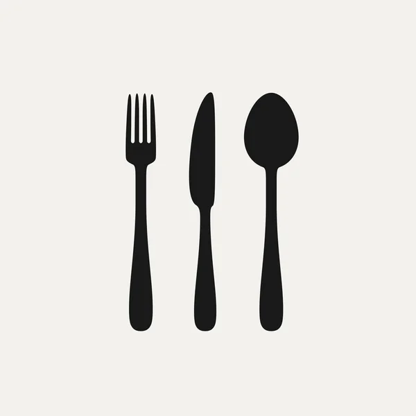 Cutlery black silhouettes — Stock Vector