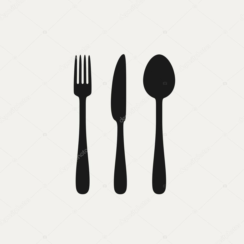 Cutlery black silhouettes