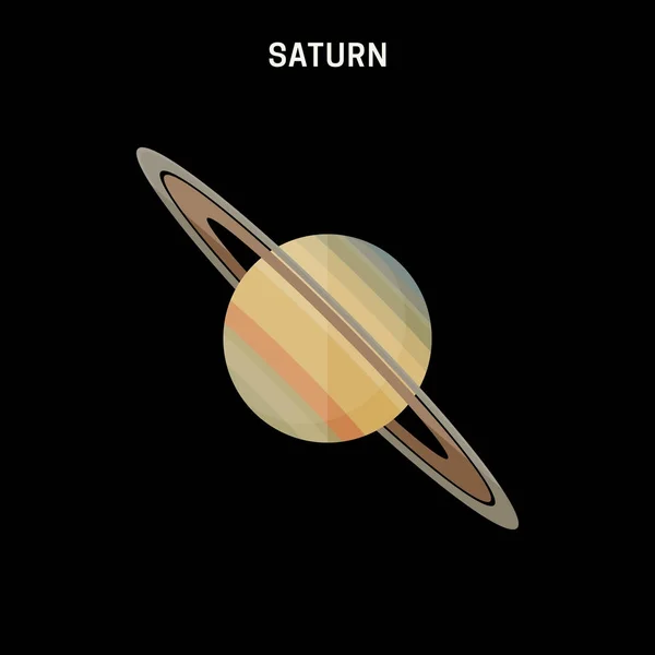 Saturno icono plano — Vector de stock