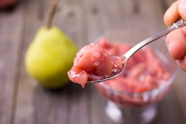 Confiture de poire dans un bol — Photo