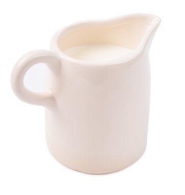 Süt beyaz bir sürahi 