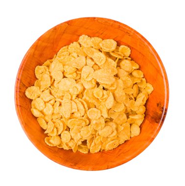 bir tabakta Mısır gevreği 