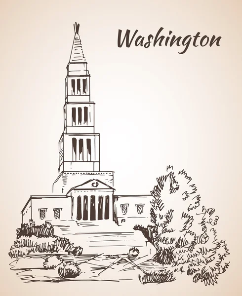 조지 워싱턴 프리메이슨 국립 기념관-미국 — 스톡 벡터