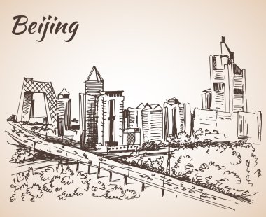 Beijing gökdelen. Kroki. 