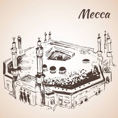 Mescid-i Haram skeci. Mekke. 