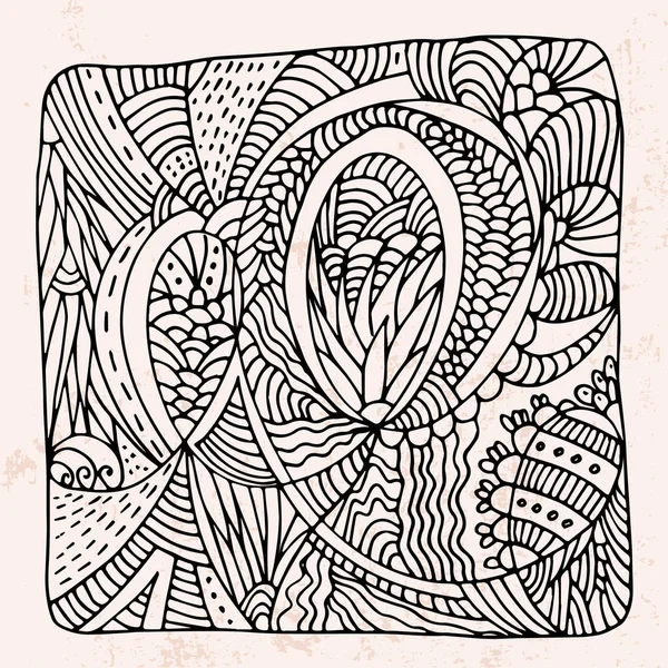 Zentangle 꽃 장식 낙서. — 스톡 벡터