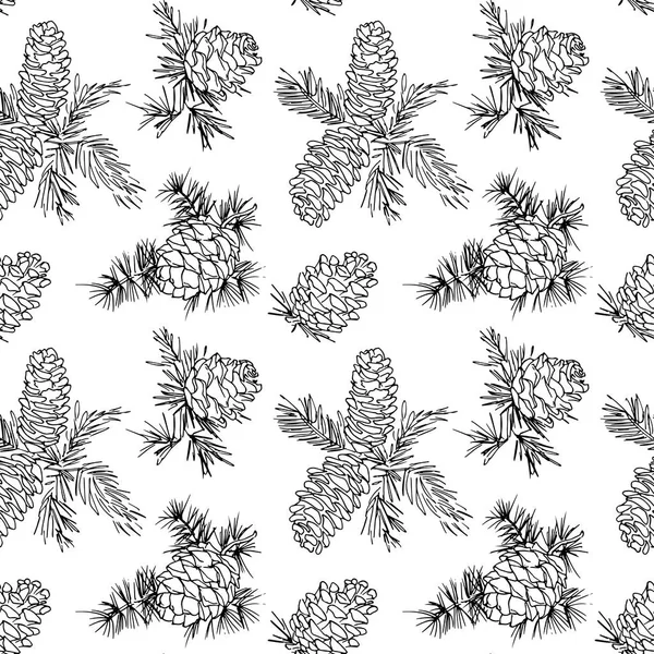Seamless pattern with fir cones — Stock Vector