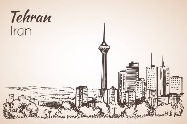 Tehran cityscape - Iran. Kroki. 
