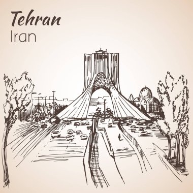 Tehran cityscape - Iran. Kroki. 