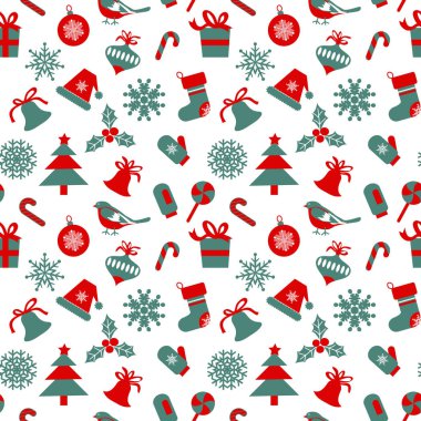 Noel sembolleri ile kusursuz desen