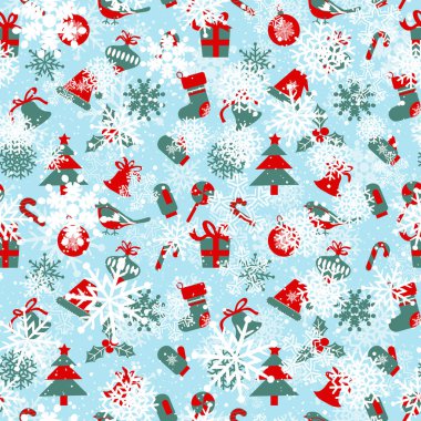 Noel sembolleri ile kusursuz desen