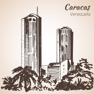 Modern binalar Caracas, Venezuela. Kroki. 