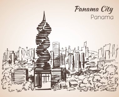 Panama city sityscape kroki. Panama. 